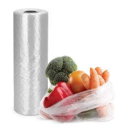 Roll of 610 Clear Produce Bags 11 x 17 Food Storage Bags on a Roll 11x17 Thickness 0.5 Mil High Density Poly Grocery Bags for Food Fruit Vegetables Me