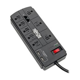 Tripp Lite Surge Protector 8-Outlet 2 USB Charging Ports Tel/Modem 8ft Cord