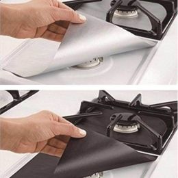 4Pcs Premium Reusable Gas Range Stovetop Burner Protector Pad Liner Cover For Cleaning Kitchen Tools (Color: Black, size: 4 pcs)